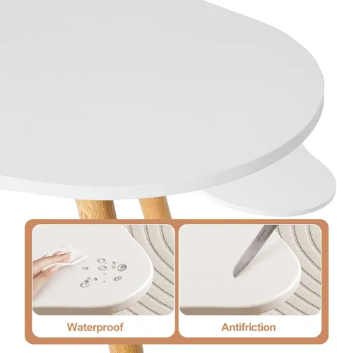 Vista 4 de Mesa de centro pequeña, en forma de mango, moderna y minimalista, mesa de centro de mediados de siglo, mesa central de sala de estar, mesa auxiliar