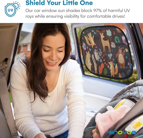 Vista 2 de Parasol para ventanas de coche para bebé - Cubierta bloqueadora de sol y visera para ventanas laterales de coche - Protector de escudo - Parasoles