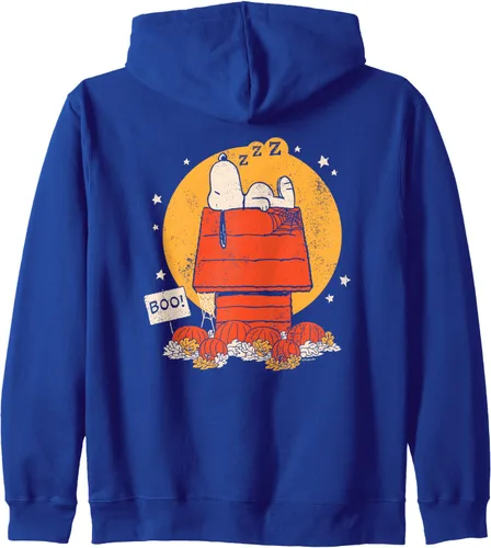 Vista 3 de Peanuts - Sudadera con capucha con cremallera para perro de Snoopy Halloween, Negro