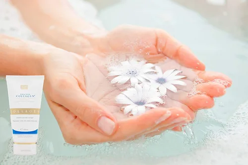 Vista 5 de Crema SALCOLL para manos con colágeno, crema para manos anti-edad hipoalergénico con colágeno natural potente, ayuda a la hidratación de la piel