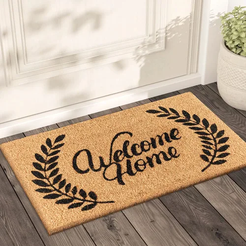 Vista 32 de LuxUrux Alfombra de Fibra de Coco de Bienvenida - Respaldo Extra Resistente, 17'' x 30'' Alfombra Natural para Puerta - Fácil de Limpiar, Hermoso