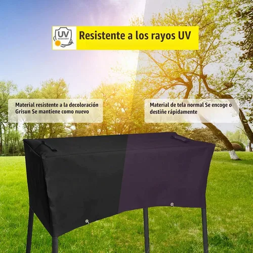 Vista 3 de GRISUN - Cubierta impermeable para patio para estufa Camp Chef de 3 quemadores PRO90 TB90LW Anti-Fade 600D Polyester, Hook Design and Easy-Lift