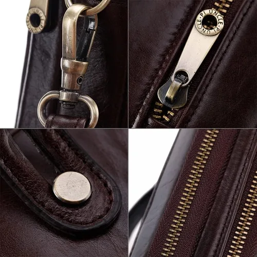 Vista 4 de KPYWZER Bolso de mano de cuero para hombre
