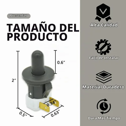 Vista 5 de DA34-00066C - Interruptor de puerta para refrigerador, electrodomésticos compatibles con varias luces de puerta Samsung de 2 pines