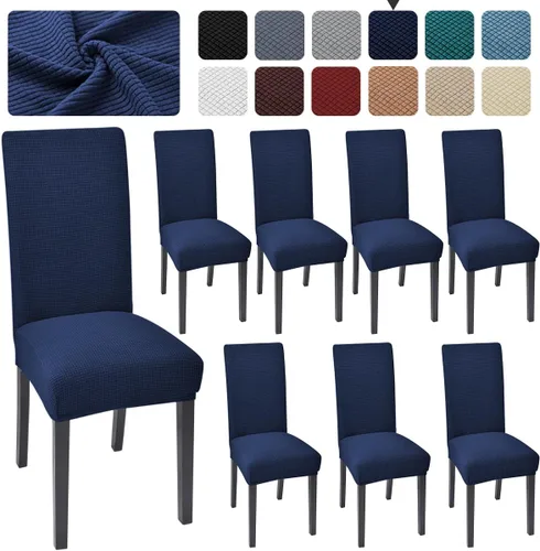 Vista 14 de Juego de 4 fundas para sillas de comedor y cocina, fundas para sillas de comedor, color negro