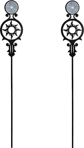 Vista 12 de Touch of Class Pathways Marcapasos Reflectantes para Entrada de Dos Unidades para Uso en Exterior Diseño de Emblema de Flor de Lis Juego