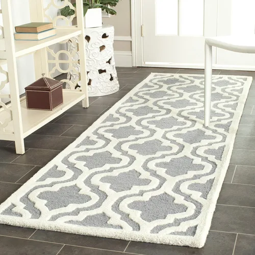 Vista 9 de SAFAVIEH Cambridge Collection CAM132E - Alfombra decorativa de lana marroquí de primera calidad, 2 x 3 pies, color negro y marfil