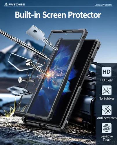 Vista 6 de FNTCASE for Galaxy Z Fold 8 Ultra Case, Z Fold 7 Case with Pen Holder Black