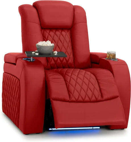 Vista 37 de Seatcraft Asiento de cine en casa Diamante Marrón Reclinable Individual