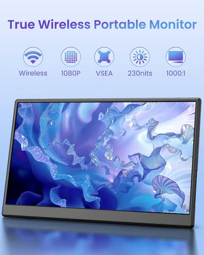 Vista 7 de Monitor portátil inalámbrico de 15,6 pulgadas para soporte portátil AirPlay