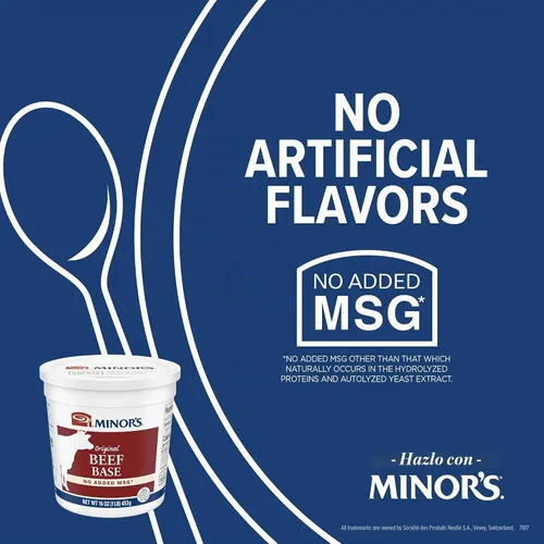 Vista 3 de Minor's Base de Res, Ideal para Caldo de Sopa y Salsas, 0 Gramos de Grasas Trans, Sin MSG Añadido, Recipiente de 16 oz Concentrated beef flavor