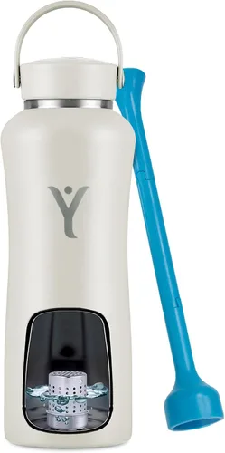 Vista 17 de DYLN - Botella de agua de hidrógeno Crea agua alcalina hidratante rica en hidrógeno hasta 9 pH Botella de agua de acero inoxidable aislada al