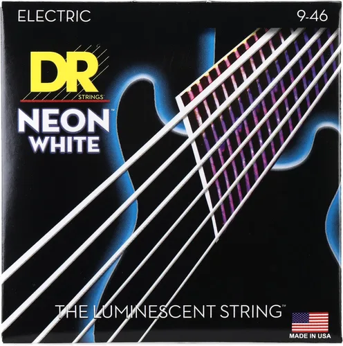 Vista 22 de DR Strings NBE-9 - Cuerdas para guitarra eléctrica de color azul neón de alta definición, cuerda ligera, 9-42
