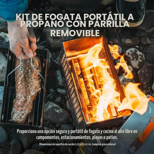 Vista 3 de Ignik FireCan Deluxe - Chimenea portátil de propano y parrilla