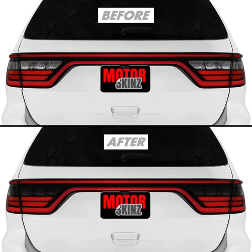 Vista 15 de SlickMod Tinte de humo de vinilo precortado para luz trasera Dodge Durango 2014-2023 (20% humo oscuro, 1. luz trasera)