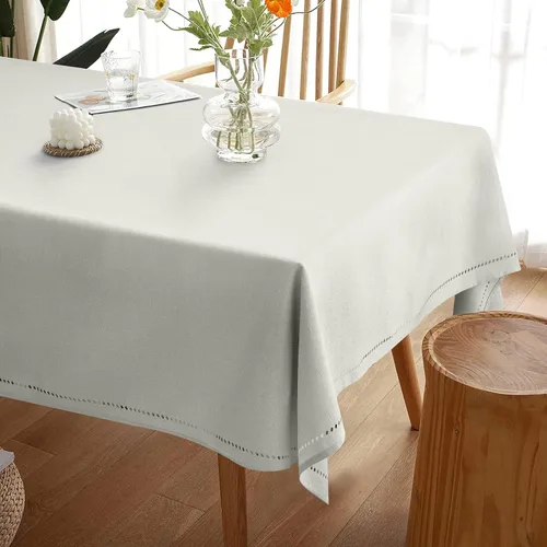 Vista 2 de Mantel rectangular de 54 x 70 pulgadas para mesa de 4 a 6 asientos, poliéster resistente a las arrugas, antideslizante, lavable, mantel