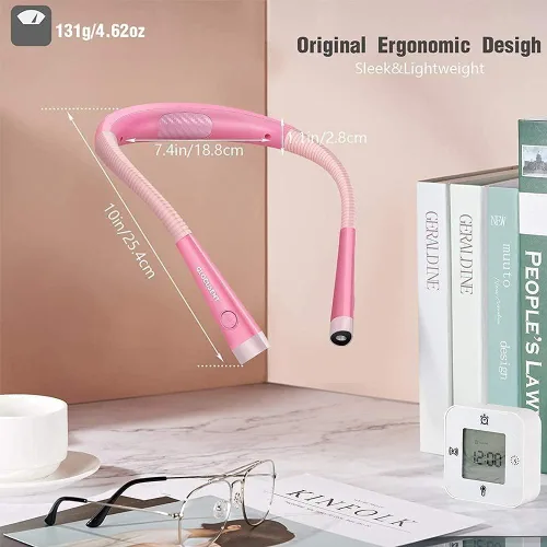 Vista 7 de Glocusent Luz LED de lectura para el cuello, luz de libro para leer en la cama (paquete de 2)