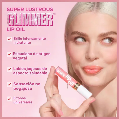 Vista 3 de REVLON Aceite labial Super Lustrous Glimmer 010 Wined Down, 0.13 fl oz 010 Vined Down