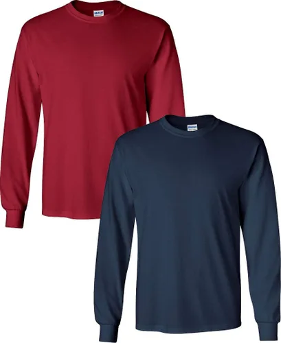 Vista 77 de Gildan Camiseta de manga larga de algodón ultra para adulto, estilo G2400, paquete múltiple Militar + ceniza.