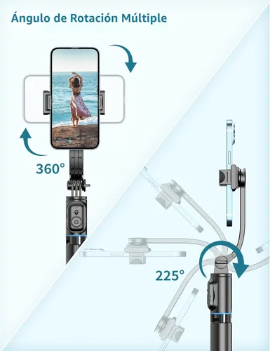 Vista 7 de Palo Selfie, Trípode para Teléfono Extensible de 41 Pulgadas con Soporte para Teléfono y Control Remoto Desmontable, Trípode para Selfie de 360°