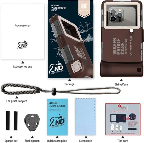 Vista 8 de Funda impermeable para teléfono de buceo para iPhone 11/12/13/15/16/17 Pro Max/Samsung Galaxy Note10/9/8/S25/S24/23/22/21 Ultra Plus Professional
