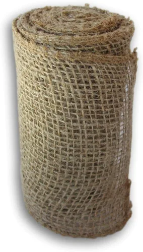 Vista 4 de Rollo de cinta de arpillera natural, rollo de yute rústico para manualidades de 5.5 pulgadas x 15 pies