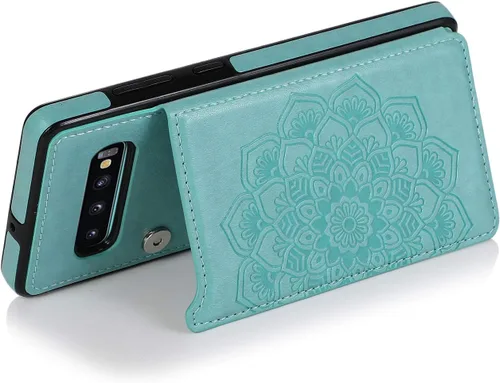 Vista 3 de Asuwish Funda compatible con Samsung Galaxy S10 Plus y protector de pantalla de vidrio templado con ranura para tarjetero, soporte para teléfono