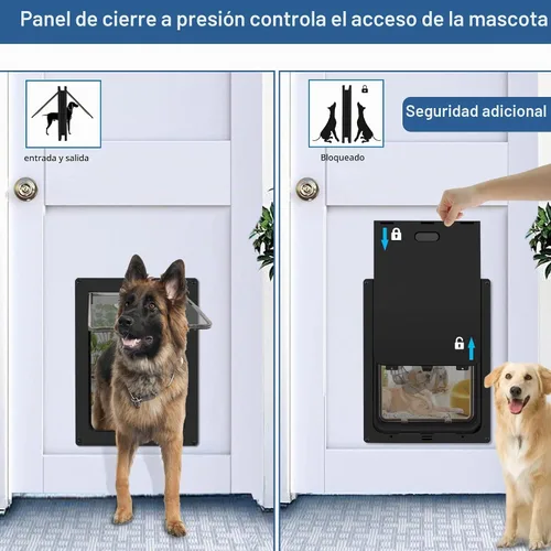 Vista 3 de CEESC Puerta Grande para Perros para Mascotas de Hasta 100 lb, Puerta para Mascotas Resistente a la Intemperie para Gatos y Perros, Duradera, Panel
