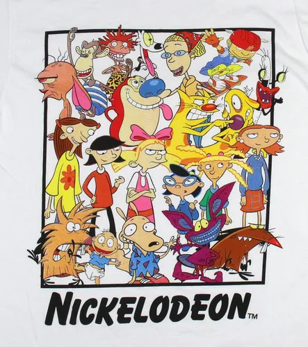 Vista 2 de Nickelodeon Men's Classic Cartoon Character Mingle Graphic Print T-Shirt