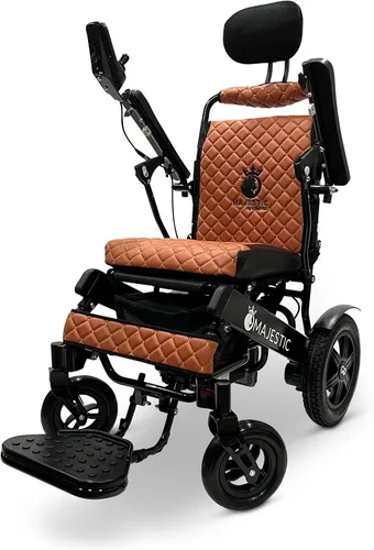 Vista 14 de Silla de ruedas motorizada eléctrica ligera para personas mayores y adultos, reclinación automática plegable de largo alcance con potente motor