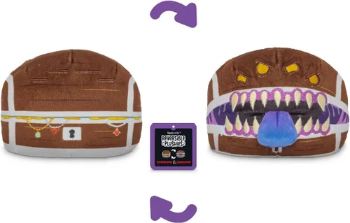 Vista 3 de Peluche reversible de cofre y mímica de TeeTurtle Dungeons and Dragons - Lindo animal de peluche kawaii para juego de mesa Mímica y pecho