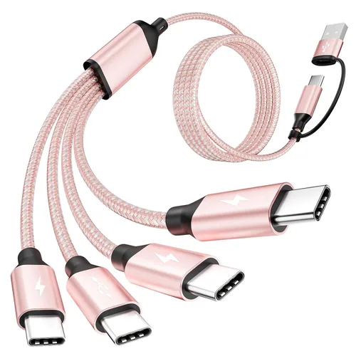 Vista 13 de MPATIBY Cable de carga múltiple del divisor del USB C, cable de carga USB A Negro+Gris