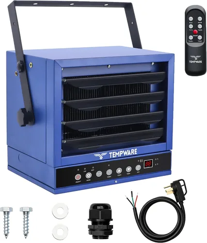 Vista 9 de TEMPWARE Calentador eléctrico de garaje de 7500 W con control de aplicación Control remoto azul y control por aplicación