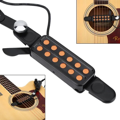 Vista 4 de Pastilla de guitarra eléctrica de volumen ajustable transductor con accesorios para guitarra acústica