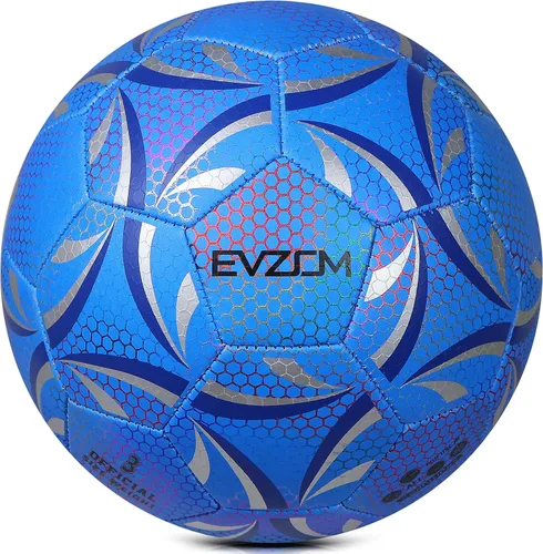 Vista 2 de EVZOM Balón de fútbol luminoso oficial juego de fútbol americano, tamaño 3, tamaño 4, tamaño 5 para niños, niñas, adultos, al aire libre