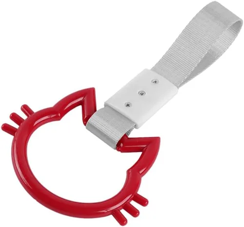 Vista 13 de Q1-TECH, Anillo JDM Tsurikawa japonés para metro, tren, autobús, correa de mano KITTY Cat para parachoques delantero y trasero, anillos