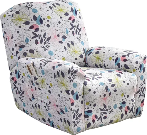 Vista 13 de Fundas elásticas para sillas reclinables, 4 piezas, estampado Lazyboy, funda de elastano suave para silla reclinable, protector de muebles