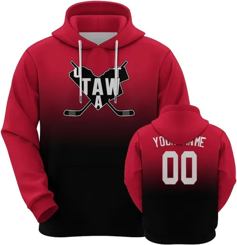 Vista 27 de Custom Hockey City Map Gradient Hoodies-Personalized Name Number Hooded Sweatshirts Hockey Fans Gifts for Men,Women,Youth