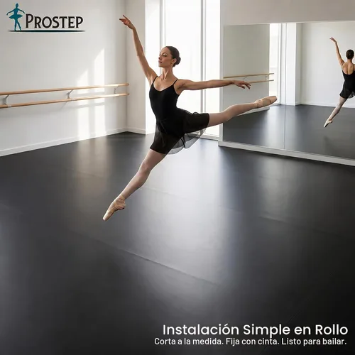 Vista 2 de ProStep by FlooringInc - Rollo reversible para pista de baile Marley, suelo de baile portátil de vinilo enrollable para ballet, jazz, moderno