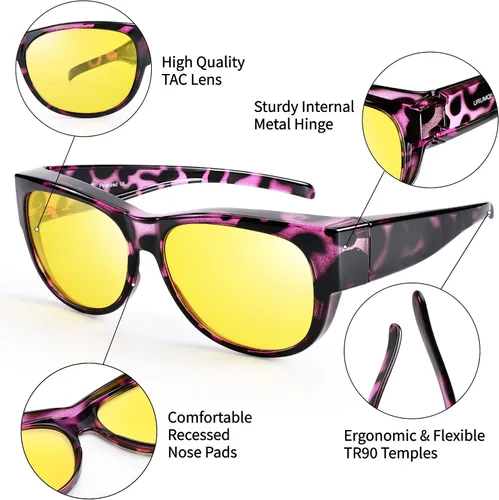 Vista 4 de URUMQI Gafas de sol polarizadas para mujer gafas de sol de ojo de gato de moda UV400 marco flexible TR90