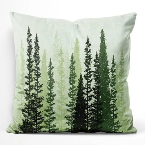 Vista 10 de Healbrighting Fundas de almohada verde bosque, bosque, bosques, árboles de coníferas, decoración del hogar, 12 x 16 pulgadas, patrón de un lado
