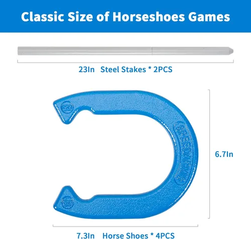 Vista 3 de SpeedArmis Juego de herraduras para exteriores, juego de herraduras de césped de tamaño universal, juegos al aire libre para fiestas, playa, patio