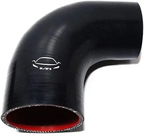 Vista 9 de Manguera de silicona reforzada de 4 capas de alto rendimiento de 2"-2.25" ID codo reductor acoplador de 90 grados para turbo/intercooler/tubería