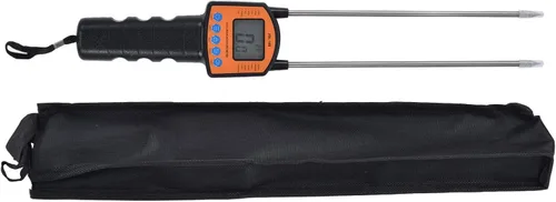Vista 6 de Medidor de humedad, 5-49.9% de grano de humedad de granos, analizador portátil de contenido de agua, herramientas LCD digitales para cereales, paja