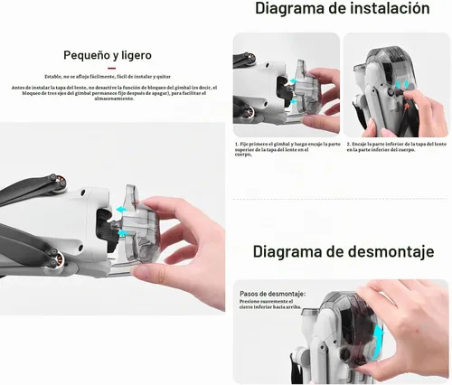 Vista 6 de Cubierta protectora de cardán para DJI Mini 3 Pro cubierta de lente a prueba de polvo compatible con DJI Mini 3 Pro RC Drone Accesorios pieza