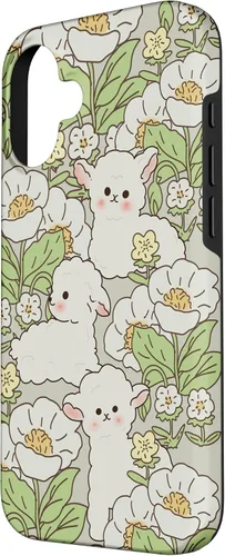 Vista 2 de Funda para iPhone 16 con diseño de oveja, cordero, margarita, granjero