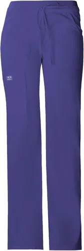 Vista 5 de Cherokee Pantalones quirúrgicos para mujer, tiro bajo, pierna acampanada, cordón ajustable con 6 bolsillos, 24001 Peltre