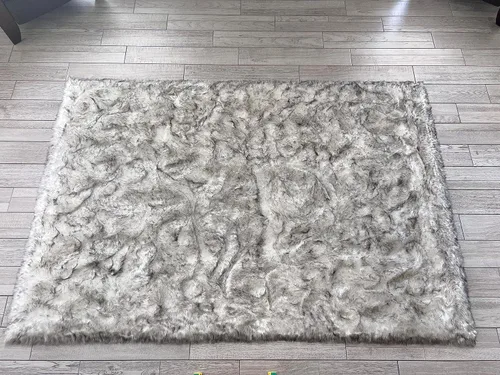 Vista 21 de LAMBZY Elegante y sofisticada alfombra rectangular de piel de oveja (beige, 2 x 3 pies)