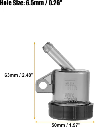Vista 5 de X AUTOHAUX Depósito universal de aceite líquido para motocicleta ATV cilindro maestro depósito de aceite de freno trasero tanque de embrague