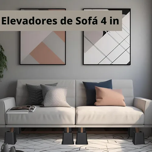 Vista 3 de Elevadores de muebles de cama de 4 pulgadas, elevadores de cama resistentes, elevadores de muebles para cama, sofá, escritorio, silla, extensores